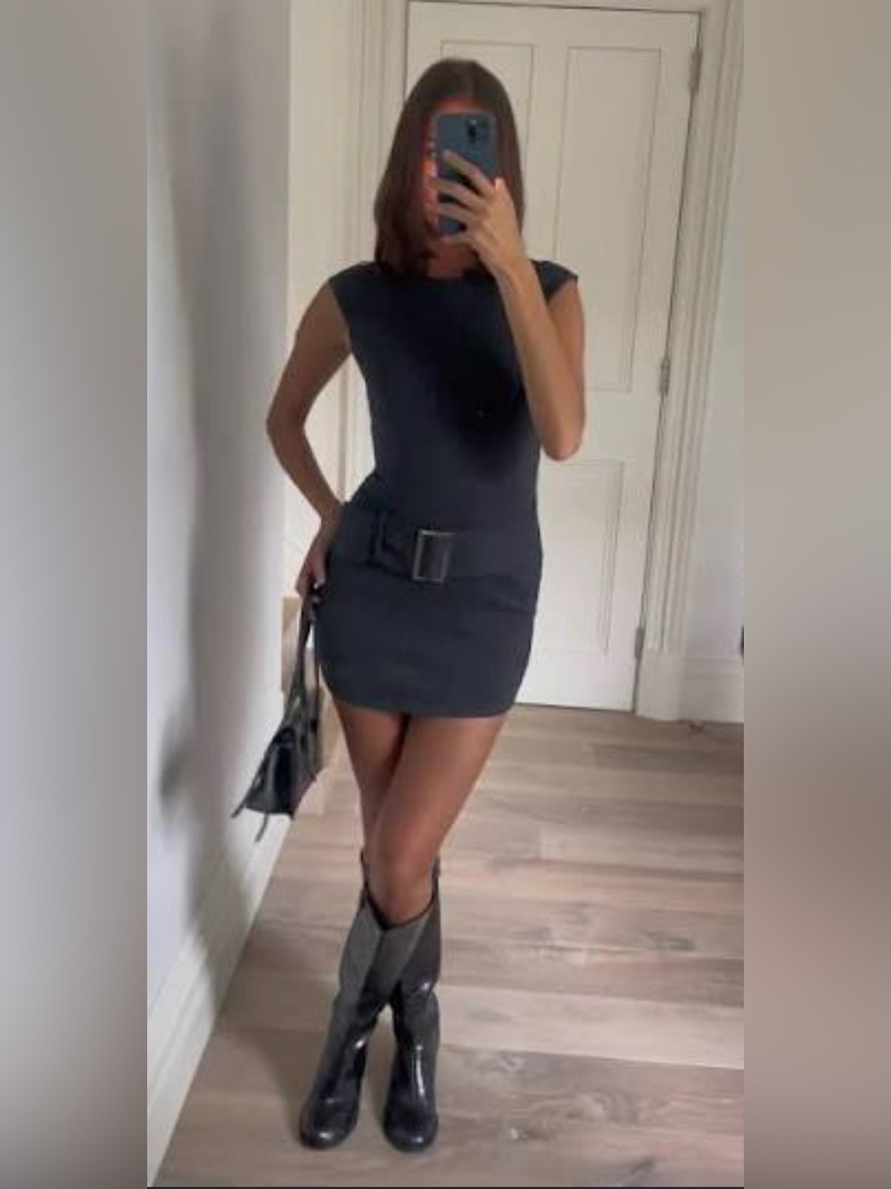 Zara Black Belted Mini Dress